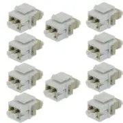 10x LC/UPC Keystone Duplex Multi Mode Fiber Optical Jack Insert Coupler Ivory