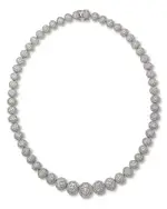 Bloomingdale's Fine Collection Diamond Graduated Pave Necklace in 14K White Gold, 12 tcw