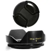 67mm Lens Hood Flower Wide Petal Shape and Lens Cap for Nikon AF-S DX 18-135mm