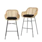 Breeze Komodo Natural Rattan 66cm Counter Stool Set of 2