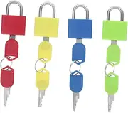 MUCKLILY 4pcs Mini Metal Luggage Locks Keys Padlock Travel Lock Mini Padlocks Keys for Suitcases Backpacks Boxes