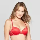 SET OF 2 - Women Radiant Plunge Push Up Bra - Auden Ripe Red 32C