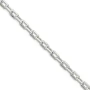 [JewelryWeb] 925 Sterling Silver 2.2mm Fancy Sparkle Cut Open Link Cable Chain Necklace Jewelry Gifts for Women - Length Options: 41 46 51 61 76