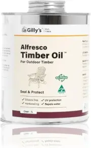 Gilly’s Alfresco Timber Oil 1 Litre - Tung Oil Based Finish for Outdoor Timbe...