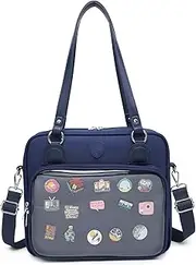 [RAINBOW SMILE] Canvas Ita Bag Backpack Crossbody Bag Kawaii Pin Display Bag Messenger Shoulder Bags