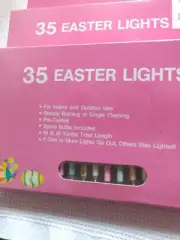 4 - Vintage Easter Indoor/outdoor Pastel String Light Set #35 a string WORKS!