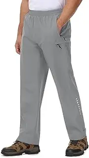 [TBMPOY] Men's Rain Pants Waterproof Zipper Lightweight Breathable Mesh with 3 Zipper Pockets Rain Gear Work Motorcycle