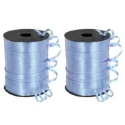 2pcs 500 Yards Metallic Curling Ribbon Crimped Balloon String 5mm, Light Blue