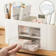 Multifunctional Office Storage Box with 3 Storage Drawers Makeup Tool Holder