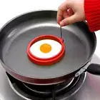 Silicone Egg Cooking Rings Round Egg Pancake Mold for Kitchen Gadgets (Red)