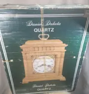 MANTEL CLOCK OAK WOOD WITH QUARTZ TIMEKEEPING & HOURLY WESTMINSTER CHIMES 15"