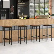 Costway4-Piece Bar Stool Set with Metal Frame and Footrest for Dining Room