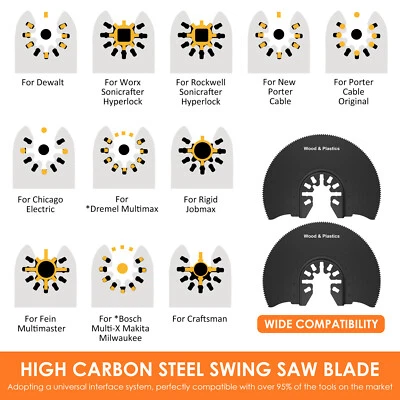 6Pcs Oscillating Saw Blades Set 3-1/2inch Semicircular Saw Blade High[