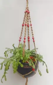 KMNatural Macrame Plant Hanger Handmade Hemp M15P08