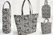 Cats on Gray Reusable Gift Bags and/or Tote Bags