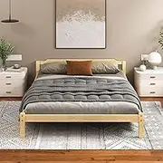 ALFORDSON Bed Frame Queen Wooden Bed Base with Solid Wood Pine Timber Slats, Mattress Base Platform Support, Oak Bed Foundation with Storage Space, Beatrix Series Home Bedroom Furniture