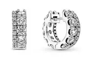 PANDORA JEWELS Mod. DOUBLE BAND PAVE HOOP