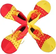 [LIFKOME] 2 Pairs Clown Shoes for Halloween Costumes Party Decorative Circus Clown Shoes Big Nose Cosplay Props for Magician Performance