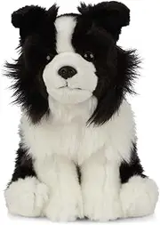 Living Nature Soft Toy, Plush Border Collie Dog (20cm), Realistic Pet Animal Toy with Educational Fact Tags, Cuddly and Lifelike Toy for Kids, Eco-Friendly and Made with Naturli Recycled Materials