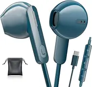 USB C Headphones Wired for iPhone 16 Pro Max/iPhone 15 Earphones for Samsung Galaxy S25/S24/S23 Ultra, in Ear Phones with Stereo Microphone Volume Control USB C Wired Earbuds for Google Pixel 9 8