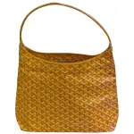 【GOYARD 高雅德】經典HOBO BAG系列印花防水帆布單肩購物包(黃色SAC-HOBO-BOHEME-PM-YEW)