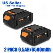 Lizone 2 PC High 6.5Ah for WORX WA3525 20V PowerShare 2.0 Ah Replacement Battery