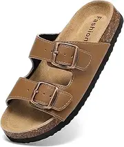 [XTJSCBDSH] Kids Sandals Boys Girls Slide Adjustable Back Strap Cork Toddler Slippers Casual Summer Shoes Open Toes with Cork Footbed