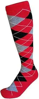 [Triple M Plus] Men's Multi-Colors Argyle Roller Skate Sporty Golf Casual Dress Over Calf Socks in 2 Size Range