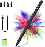 Stylus Pen for 2018-2023 with Palm Rejection, Magnetic Stylus Pen, Active Pencil for 10/9/8/7/6 Generation, Pro 11/12.9 inch, Air 5/4/3 Gen, Mini 6/5 Gen (Black)