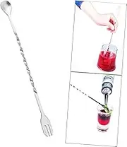 MAGICLULU Stainless Steel Cocktail Mixing Fork Spoon Long Bartender Tool for Tea Stirring and Cocktail Preparation Dishwasher Safe Swizzle Stick for Glasses and Pitchers