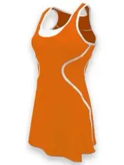 Gorgeous Orange & White Tennis Dress, Built In Bra, NEW With Tags. Size Large