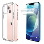 For Apple iPhone 13 Mini Clear Phone Case Cover and Soft Screen Protector Film