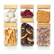 Scullery Bamboo 6 Piece Square Canister Set - Robins Kitchen