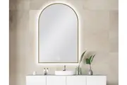 600 X 900 MM ARCHED SHAPE GOLD FRAMED CARYSIL LED MIRROR