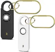 AMIR Personal Alarms for Women, 135db Extra Loud Double Speakers Safety Alarm with Keychain with Strobe Light, Low Battery Notice, Rechargeable for Women, Men, Elderly- Black&White2 Pack