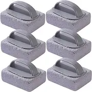 6PCS Pool Pumice Stone Effective Cleaning Grill Stone with Handle Multi Purpose Pumice Heat Resistant Grill Brick Easy to Remove Stain for Swimming Pool Tiles, Sink, BBQ