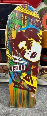 VISION ORIGINAL MG MARK GONZALES SWIRL SKATEBOARD DECK - LIMITED EDITION -YELLOW
