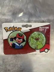 POKEMON BUTTON SET Ash And Sceptile