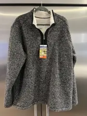 New Orvis Men's XXL Brighton Fleece Sherpa Pullover Jacket Quarter Zip Black