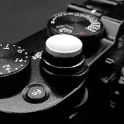 NoirVogel Camera Shutter Button, Upscale and Exquisite Pure Copper Shutter Release Button, Equipped with Rubber Rings (2 Packs - Matte Sliver - Curved-Edge Style)