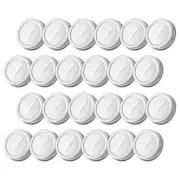 24Pcs Metal Coin Slot Lid 70mm Canning Cap for Money Saving Silver Tone