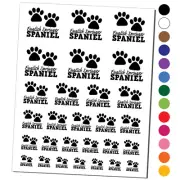 English Springer Spaniel Dog Paw Prints Fun Text Temporary Tattoo Set