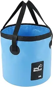 Portable Water Folding Bucket,20L Space-Saving Collapsible Bucket Water Carrier Storage for Outdoor Hiking,Fishing,Boating,Gardening and Car Washing (Blue)