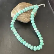 Sterling Silver 12mm Amazonite Bead Necklace Navajo Pearls 18" 17302