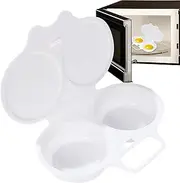 PP Microwave Poached Egg Maker - Quick Egg Cooking Tool, Easy Microwave Egg Steamer | Poacher Cups for Fast Breakfast, 2 Egg Capacity Cooker, Kitchen Accessory for Home, Dorm, or Meals