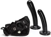 Tantus Bend Over Intermediate Kit - Ultra-Premium Silicone Strap-on Dildo and Harness Kit - Black