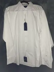 New, Ben Sherman, White Tear Drop Print Long Sleeve Button Down Shirt XL For Men