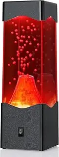 SENCU Vulkan Lava Lamp, Night Light Children's Room Reading Lamp Water Column with LED USB Power Supply/Battery Operated Mood Light Fantasy Reading Lamp Living Room Decoration Bedroom (Black)