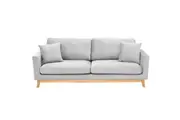 Sarantino 3 Seater Faux Velvet Sofa Bed Couch Furniture Light Grey