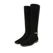 Sam Edelman Womens Clive Dress Boots US 10 Black Suede Horsebit Detail Tall NIB